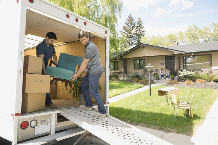 Furniture pickup and delivery truck loading in Dubai